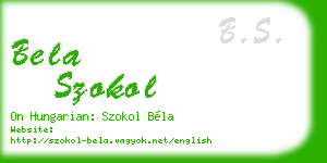 bela szokol business card